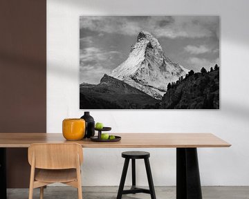 Matterhorn in schwarz-weiß, Schweiz von Menno Boermans