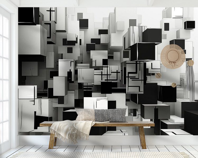Voorbeeld van het werk in een kamer