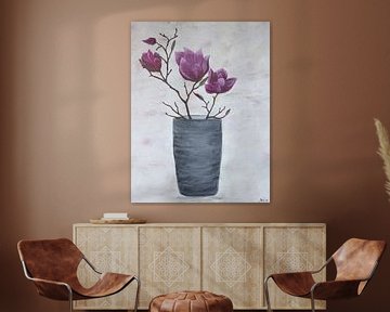 Magnolienzweige in einer Vase von silke.art - Silke Hemelt -