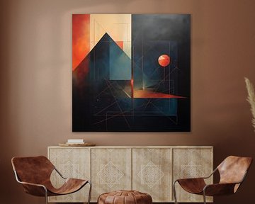 Geometrische abstract vormen donker van The Xclusive Art