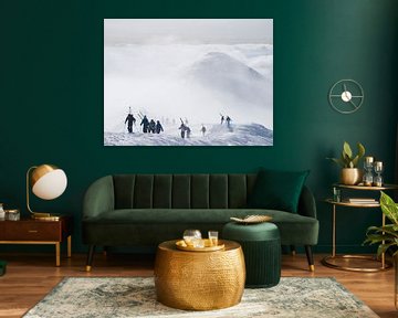 Skiërs on the Annapuri Volcano in Japan by Menno Boermans