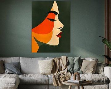 Abstract Portret van Vrouwelijk Silhouet