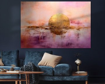 Abstract, roze, paars en goud van Joriali Abstract