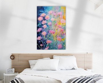 Impressionistische Bloemen van Abstract Schilderij