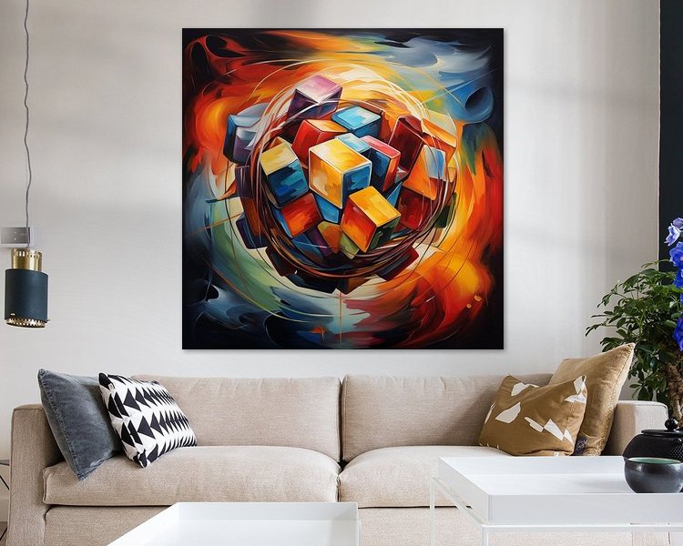Voorbeeld van het werk in een kamer