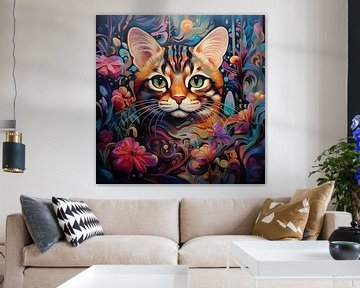 Exotische kat kleurrijk, artistiek van TheXclusive Art