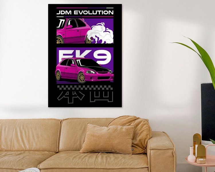 Voorbeeld van het werk in een kamer