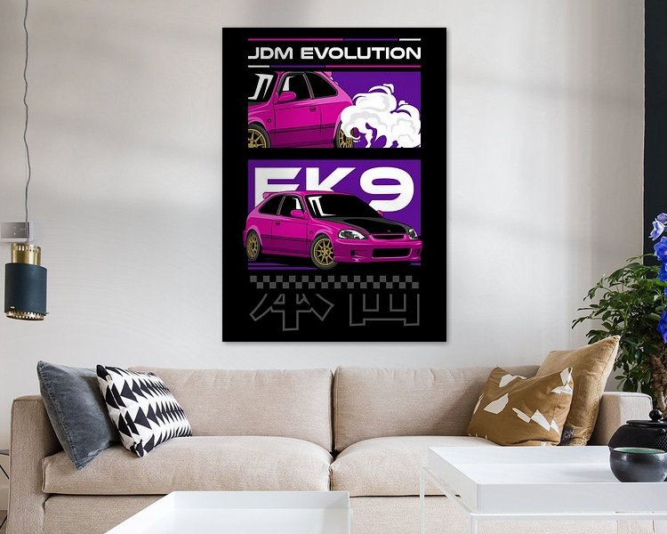 Voorbeeld van het werk in een kamer