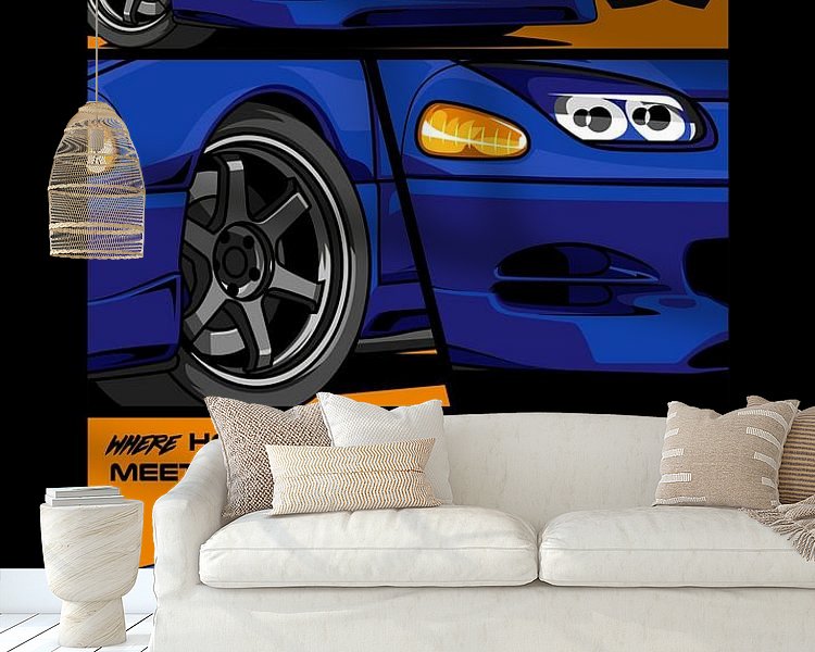 Voorbeeld van het werk in een kamer