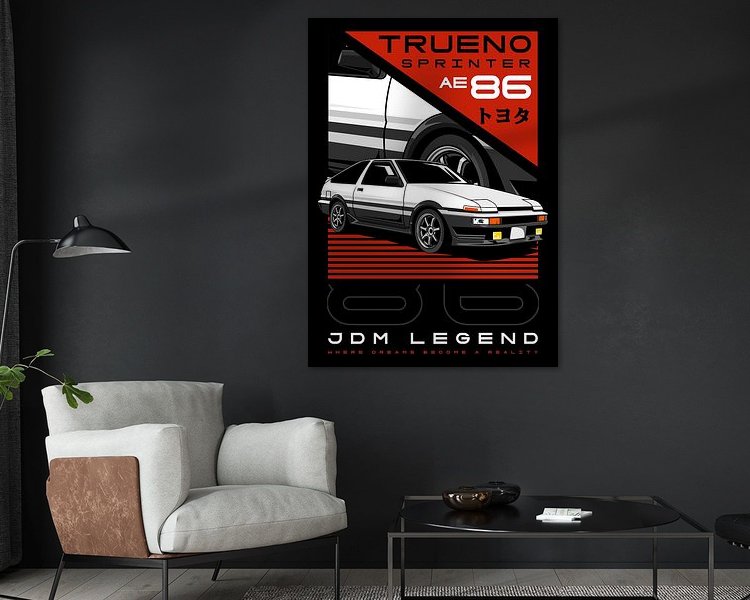 Voorbeeld van het werk in een kamer