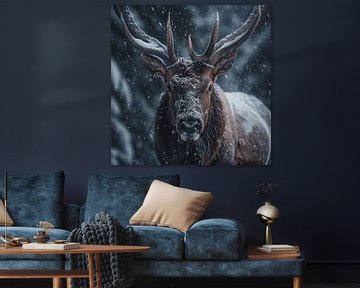Deer in the snow by DNH Artful Living