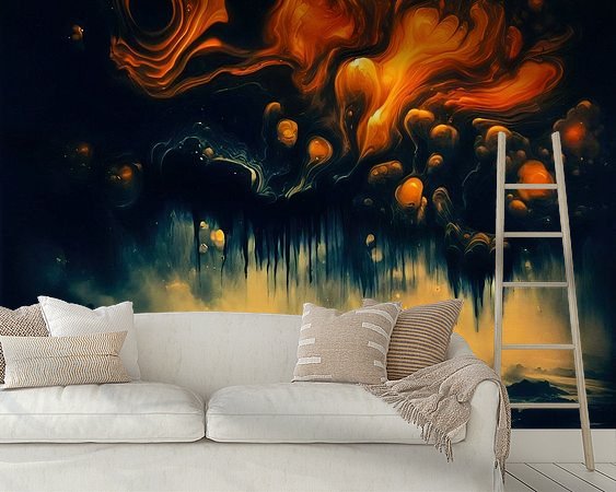 Voorbeeld van het werk in een kamer