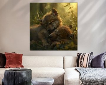 Wolf pup in de ochtenzon van DNH Artful Living