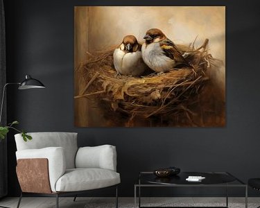 Voorbeeld van het werk in een kamer