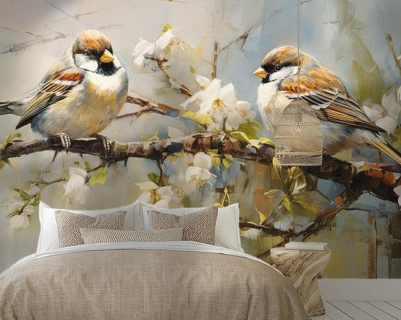 Voorbeeld van het werk in een kamer