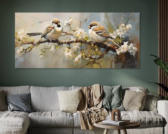 Voorbeeld van het werk in een kamer