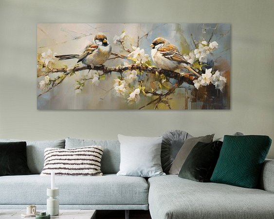 Voorbeeld van het werk in een kamer