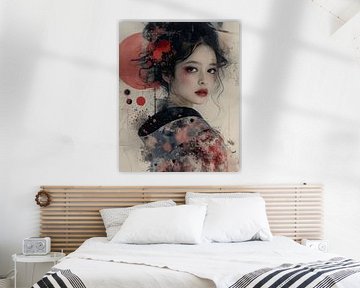 Geisha japonaise en collage sur Carla Van Iersel