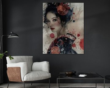 Geisha japonaise en collage sur Carla Van Iersel