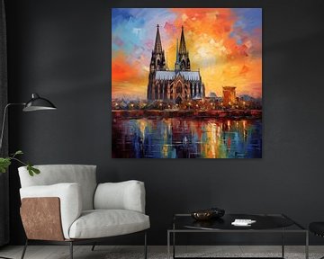 Cologne Cathedral colourful by TheXclusive Art