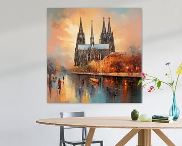 Dom van Keulen (Cologne Cathedral) lichte kleuren van The Xclusive Art