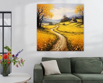 Yellow spring road van TheXclusive Art