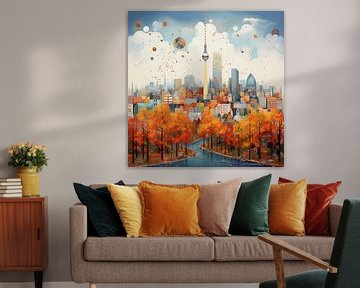 Skyline Berlin creatief en kleurrijk van TheXclusive Art