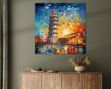 Toren Van Pisa abstract van The Xclusive Art