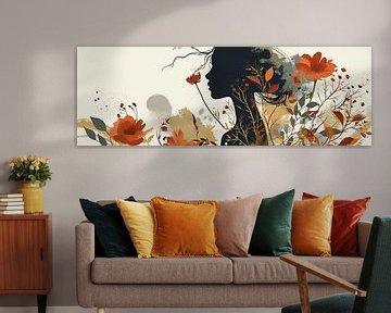 Autumn silhouette | Modern Portrait by ARTEO Paintings