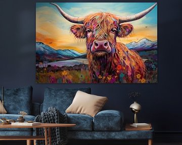 Eleganz der Kontraste: Das majestätische Highland Cattle in urbaner Fusion von Peter Balan