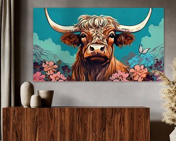 Eleganz der Kontraste: Das majestätische Highland Cattle in urbaner Fusion von Peter Balan