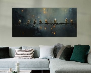 Birds Night Light by Blikvanger Schilderijen