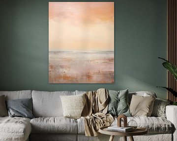 Quiet Horizon | Abstract Peach sur Peinture Abstraite