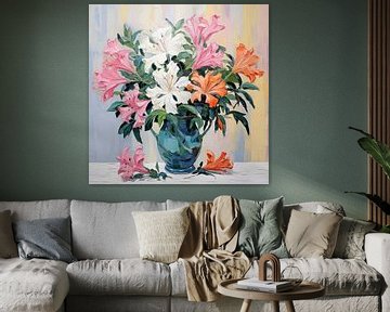 Bouquet de lys | Peinture de lys sur Peinture Abstraite