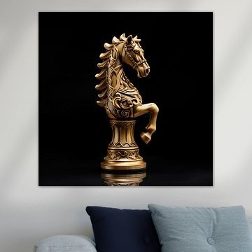 Pferd Schachfigur gold