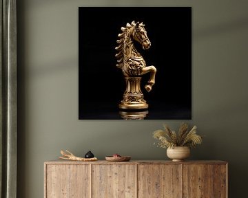 Paard Schaakstuk goud van TheXclusive Art