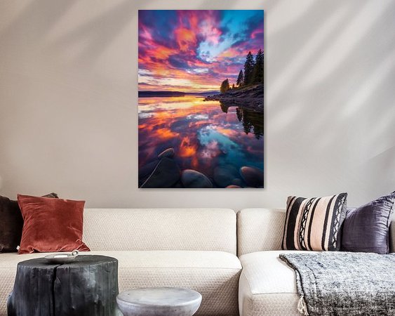 Voorbeeld van het werk in een kamer