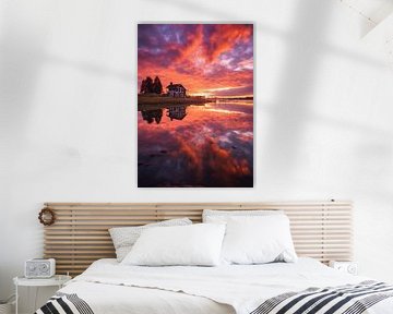 Coucher de soleil dans le polder 8 sur DNH Artful Living