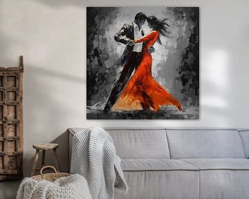 Tango dancers Color Splash by The Xclusive Art