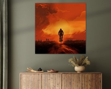 Cycling at a sunset by The Xclusive Art