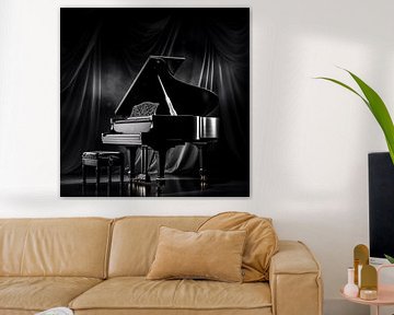 Piano on stage black by The Xclusive Art