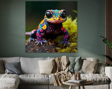 Salamandre colorée sur The Xclusive Art