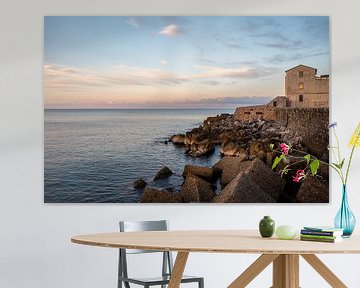 Golden hour on the coast of Cefalu by Werner Lerooy