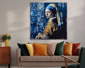 Girl with the Pearl Earring - Vermeer - variation memt kitchen tiles by Marianne Ottemann - OTTI