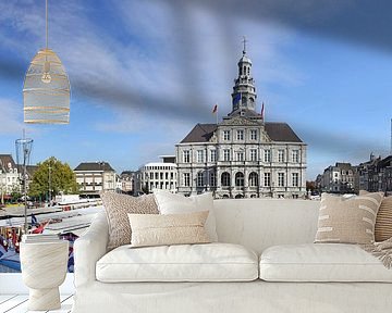 De wekelijkse markt op de Markt in Maastricht van Pascal Lemlijn