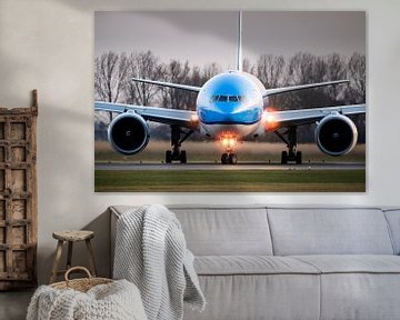 KLM Boeing 777-200ER lining up for take-off Polderbaan Schiphol