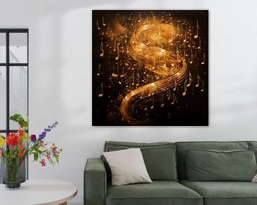 Golden musical notes artistic by The Xclusive Art