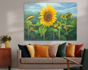 Sonnenblumen in Frankreich von Maria Meester