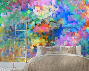 digitaal bloemenboeket 1 in popartkleuren van Claudia Gründler