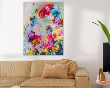 Voll dabei - farbenfrohe Blumenmalerei von Qeimoy